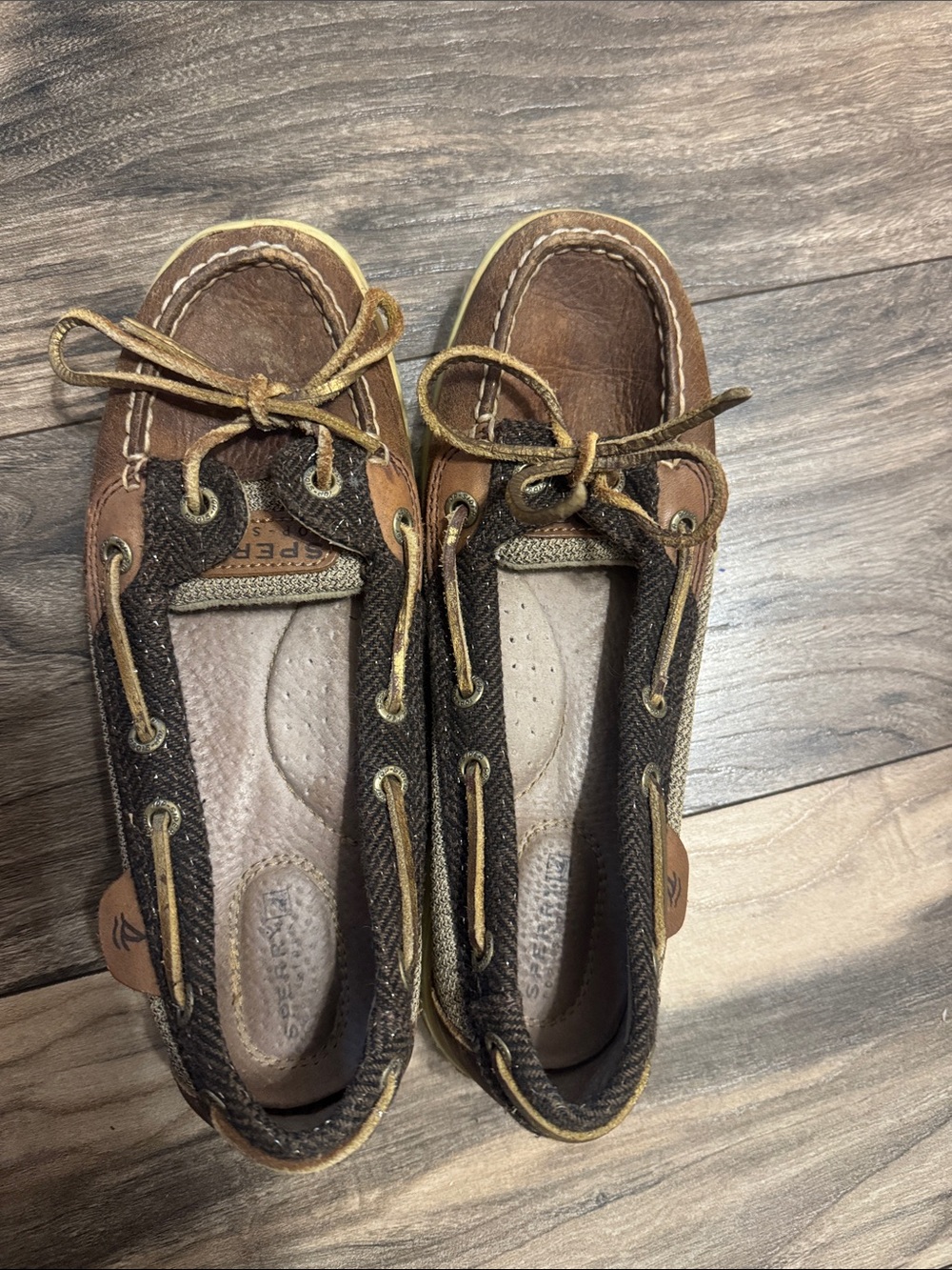 Sperry Brown and Tan Leather Moccasin Boat Shoes